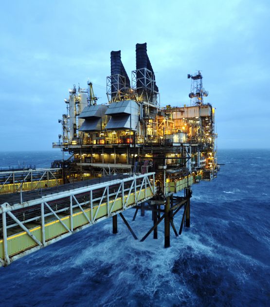AT SEA - FEBRUARY 24: A general view of the BP ETAP (Eastern Trough Area Project) oil platform in the North Sea on February 24, 2014, around 100 miles east of Aberdeen, Scotland. The British cabinet will meet in Scotland for only the third time in history to announce plans for the country's oil industry, which it warns will decline if Scots vote for independence. The fate of North Sea oil revenues will be a key issue ahead of the September 18 referendum to decide whether Scotland will end its 300-year-old union with England, and is expected to be the focus of Prime Minister David Cameron's cabinet meeting.  (Photo by Andy Buchanan - WPA Pool/Getty Images)